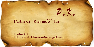 Pataki Karméla névjegykártya